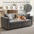 thumbnail image 3 of PPorfamilia 71" Velvet Loveseat, Modular Sectional 2 Seater Deep Seat Sofa with Storage, Soft Upholstered Couch with Cushions and Pillows for Living Room, Gray, 3 of 6