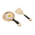 thumbnail image 4 of kusrkot 2 Pieces Miniature Frying Egg Pan Fork Set for 1/12 Dolls House Kitchen Cookware, 4 of 6