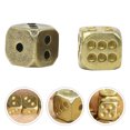 thumbnail image 3 of EeaseCA 2Pcs Brass Dice Pure Copper Dice Bar Supplies Playing Game Tool (Random Style), 3 of 7