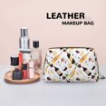 thumbnail image 4 of Wine Bottle Print No.9037 Makeup Bag, Large Capacity Travel Cosmetic Bag for Women Girls- Travel Toiletry Bag Leather Portable Waterproof Makeup Case Organizer with Handle, 4 of 4