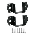 thumbnail image 3 of 2 soportes para barandillas de cama, soportes para marcos de cama con 8 tornillos, fácil instalación, accesorios premium en forma de U, y herrajes. Negro, 3 of 8