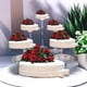 thumbnail image 2 of Juego de 6 soportes de acrílico para tartas de boda, resistente y redondo, para decoración del hogar, boda, fiesta, cumpleaños, soporte para tartas transparente, soportes de exhibición de postre, 2 of 8