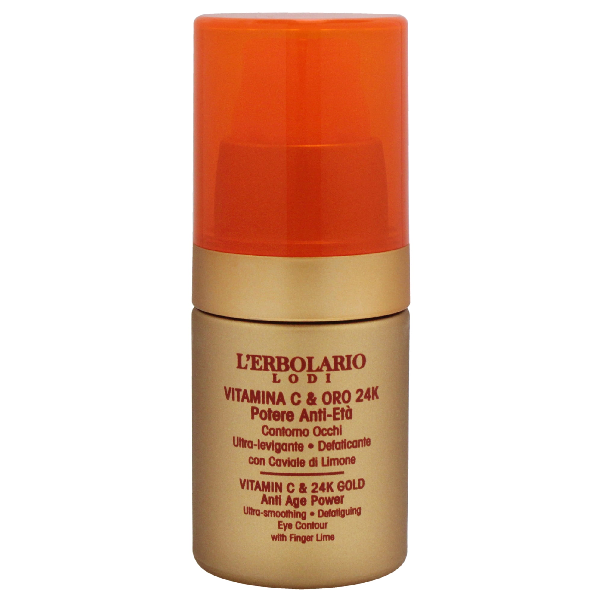 LErbolario Vitamin C and 24K Gold Ultra Smoothing Defatiguing Eye Contour , 0.5 oz Treatment