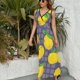 thumbnail image 3 of Vestido De Noche De Lujo Sin Mangas Para Mujer, Delicious Lemon Vestido De Fiesta, 3 of 5