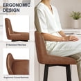 thumbnail image 6 of MultiHaven 26.1-Inch Bar Stools Set of 2,Swivel Counter Height Bar Stool with Back & Metal Legs,PU Leather Island Chairs Suitable for Kitchen,Bar,Cafe - Brown, 6 of 10