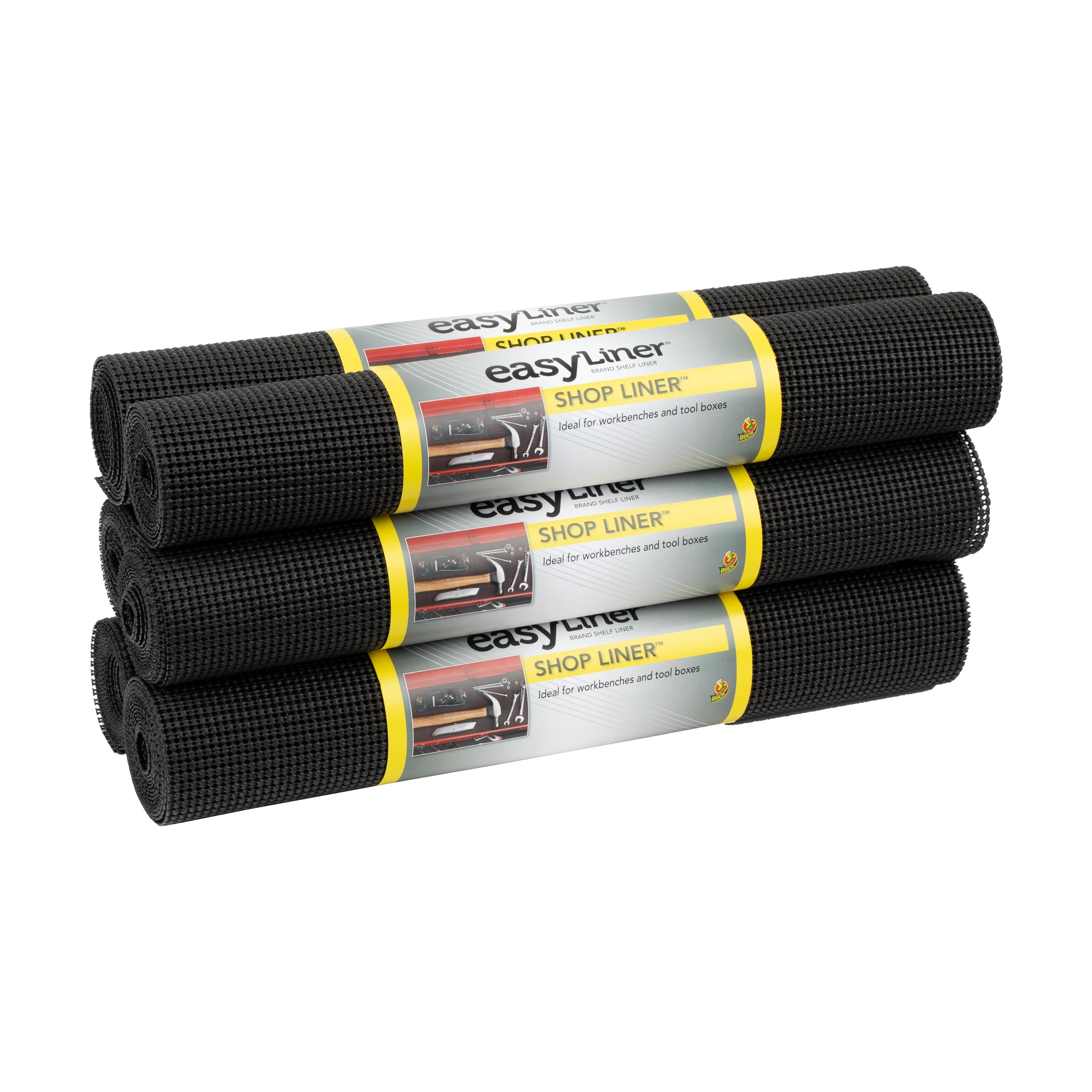 Duck EasyLiner Select Grip 18 in. x 7 ft. Black Tool Box Shelf Liner, 6