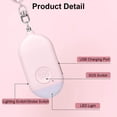 thumbnail image 3 of Alarma de emergencia personal de 130 DB, alarma de seguridad recargable con linterna LED, alarma antirrobo, para mujeres, niños, ancianos, aventureros, color rosa Vhermosa, 3 of 5