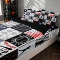 thumbnail image 2 of Manfei Sport Zipper Queen Comforter Set with Fitted Sheet and 2 Pillowcases, Baseball Game Zipper Bedding Set, Black Gray, 2 of 7