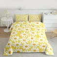 thumbnail image 2 of Feelyou Yellow Groovy Flower Queen Comforter Set for Girls, Rustic Daisy Floral Bedding Sets, Vibrant Plant Reversible Bedding Comforter Set, Luxury Bedroom Decor, 3pcs, 2 of 8