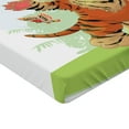 thumbnail image 2 of Ambesonne Cartoon Fitted Sheet, Cub with Butterflies, Queen Size, Orange Cream Green, 2 of 3
