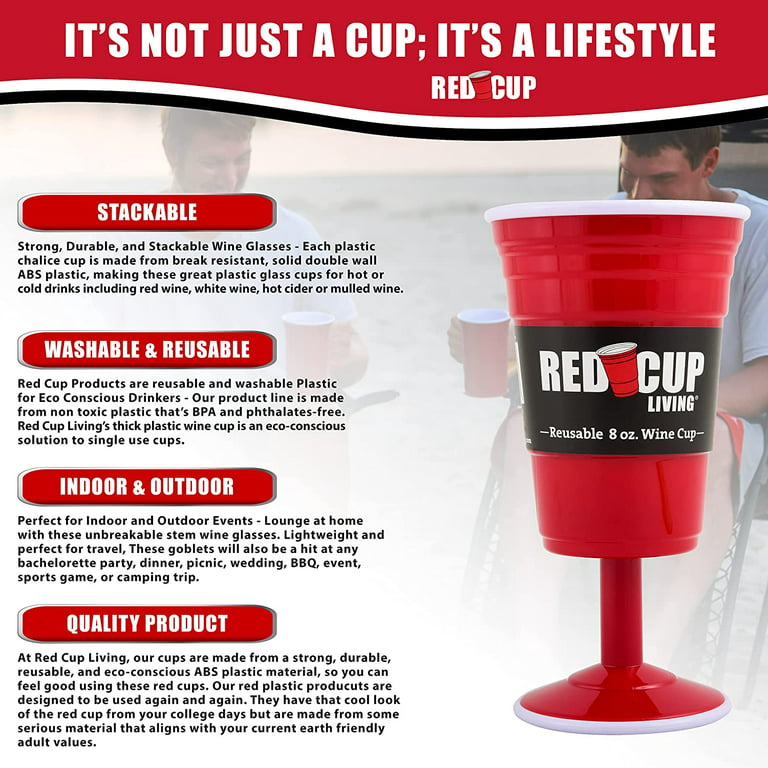 Buy 32 Oz Cups, Red Cup Reusable Party Cup, Glass & Tumbler, Party Cups  Ideal for Kids & Adults, Reusable Drinking Supplies for Birthday Party,  Camping, Travel Outdoors