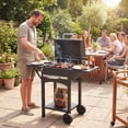 thumbnail image 2 of Outsunny Gril au Charbon avec 2 Tables d'Appoint, Gril Barbecue avec Roues, 2 of 10