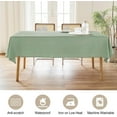 thumbnail image 3 of Parojati Textured Linen Tablecloth Rectangle 52×70 inch Waterproof Wrinkle-Free Stain Resistant Table Cloth Wipeable Spill-Proof Linen Dining Table Cover,Sage Green, 3 of 9