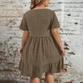 thumbnail image 4 of Mgmyaa Women's and Women's Plus Large Short Sleeve Casual Dress Crew Neck Pull-On Flowy Swing Shift Dress Mini Dress Peplum Dress, 4 of 7