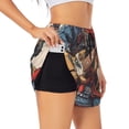 thumbnail image 1 of Balery Samurai Frog Guitar Pantalones cortos deportivos para mujer con forro y dos bolsillos, elásticos, para entrenamiento, gimnasio, yoga-Medium, 1 of 7