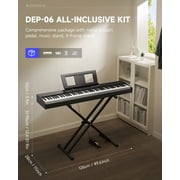 Donner Portable Digital Piano 88-key Synth Action Keyboard with X Stand, Pedal, Auto-accompaniment for Beginner, 128 Tones, 83 Rhythms, Support USB/MIDI/Melodics, Wireless Connection
