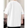 thumbnail image 2 of Pure Cotton Short Sleeve T-shirt for Men, American Trendy Brand, 2024 New Loose Half Sleeve, Hong Kong Style Retro Heavyweight T-shirt, Casual Sporty Tee, Comfy Tee, 2 of 5