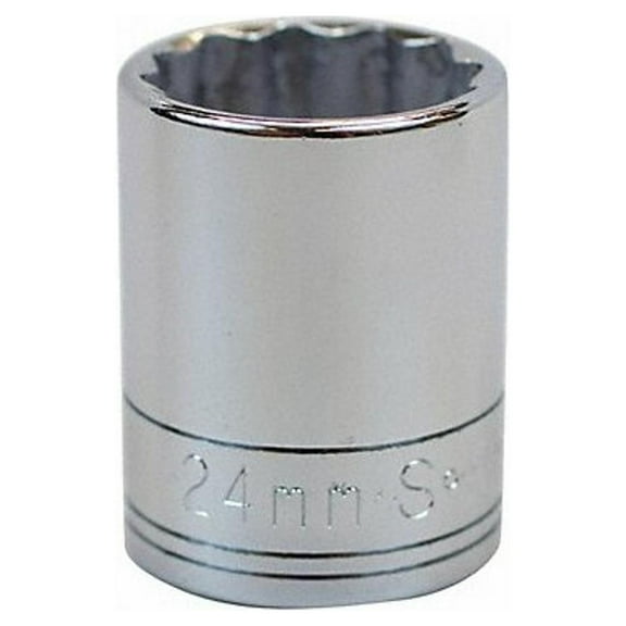 SK Hand Tools 40324 1/2" Drive 12 Point Standard Metric Socket 24mm
