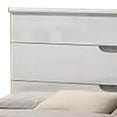thumbnail image 2 of Benjara Peis Queen Size Bed- LED- Crystal Accents- Modern Design- Glossy White, 2 of 6