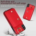 thumbnail image 4 of ShellTech for iPhone X/XS Case with Card Holder and Strap - Zipper Pocket,Crossbody Lanyard Strap,Credit Card Holder,Stand Ring,Cute Phone Wallet Case for Women,Red, 4 of 11
