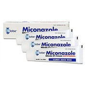 Globe Miconazole Nitrate 2% Antifungal Cream, Cures Most Foot, Jock Itch, Ringworm. 1 OZ Tube (3 Pack)