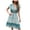 green#1-4, variant on Wedding Guest Dress Womens Fashion Bohemian V Neck Loose 3/4 Sleeve Print Mini Length Dress Polka Dot Sling Dress Mini Dress Maxi Dress Strapless Dress