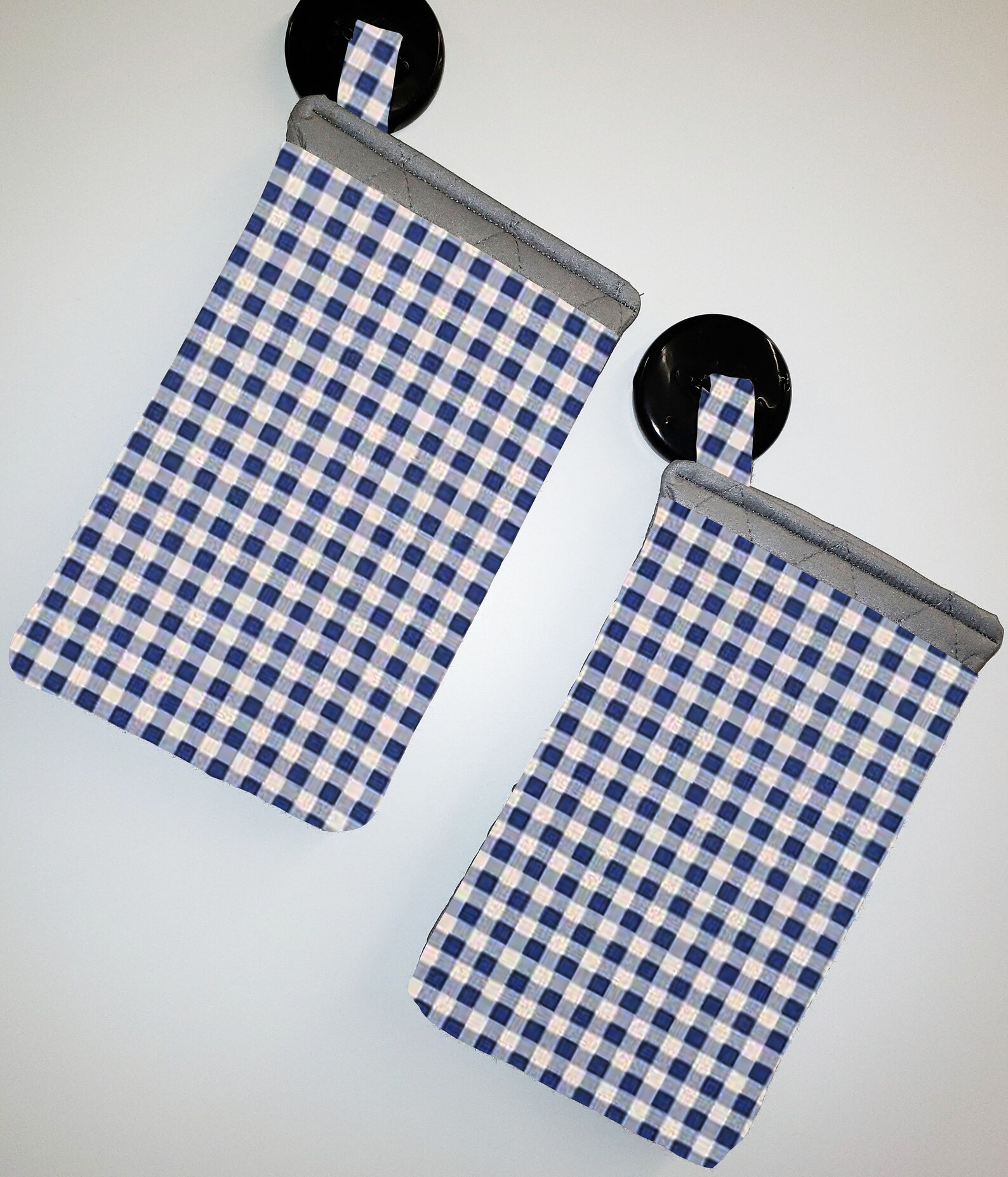 Double oven mitt (1 pcs) in Natural gingham