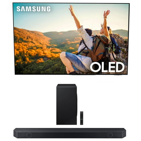 Samsung QN55S95CAFXZA 55 Inch Ultra Slim 4K Quantum HDR OLED Smart TV with a Samsung HW-Q900C 7.1.2ch Soundbar and Subwoofer with Dolby Atmos (2023)