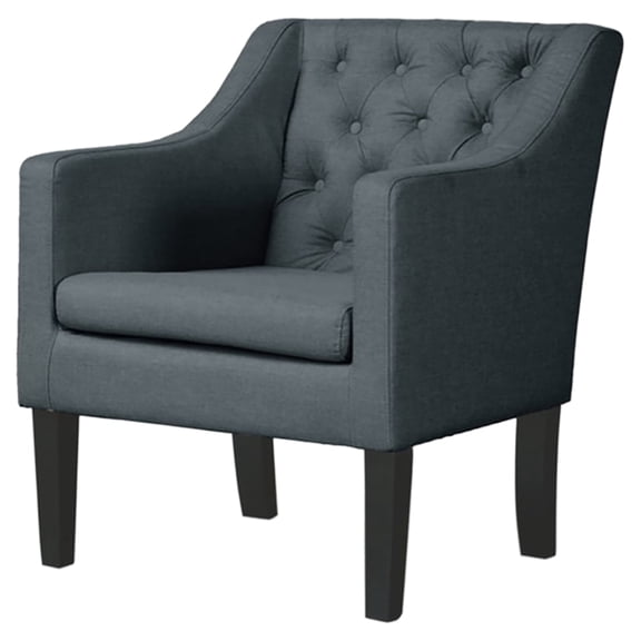 Baxton Studio Brittany Tufted Accent Chair in Gray and Black