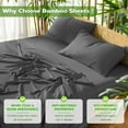 thumbnail image 4 of Sonoro Kate Luxury Bamboo Bed Sheet Set - Deep Pockets - 4 Piece, King, Dark Gray, 4 of 7