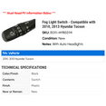thumbnail image 2 of Fog Light Switch - Compatible with 2010, 2013 Hyundai Tucson, 2 of 2
