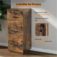 thumbnail image 6 of HYJY 3 Drawer File Cabinet with Lock, Home Office Filing Organizer, for Letter Size File Folder Storage, Wood Tall Vertical Filing Cabinet, Printer Stand, Archivador (Rustic Brown), 6 of 18