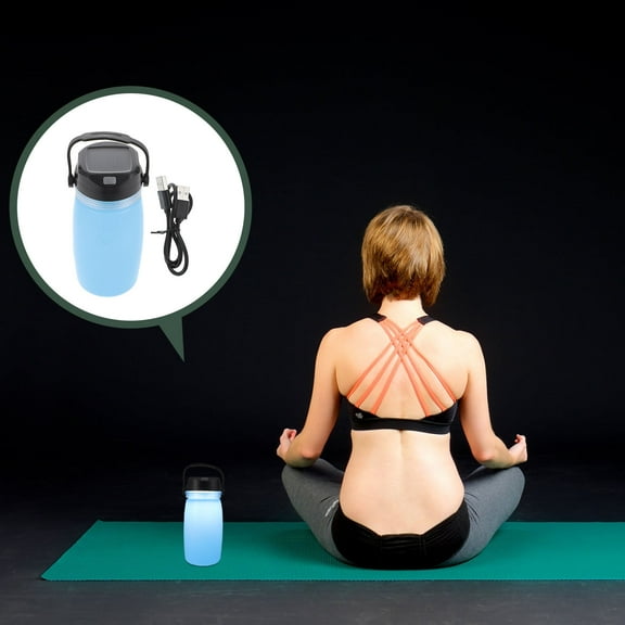 Worgeous 1pc USB Solar Charging Kettle Tent Lamp Cup Luminous Cup for Camping Travel Hiking Sky-blue