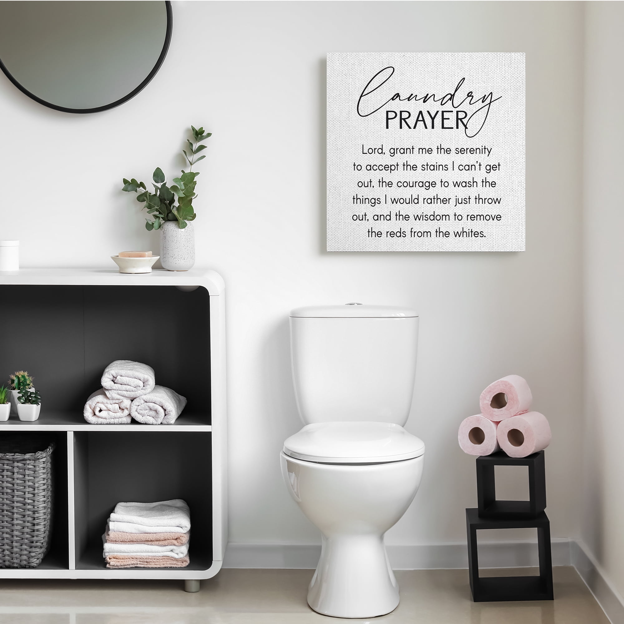Stupell Industries Laundry Prayer Phrase Bathroom Housework Humor ,36 x 36,Designed by Lettered and Lined