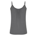 thumbnail image 4 of Camisole Tops for Women Summer Loose Vests Square Neck Camisoles Sleeveless Pleated Blouses Spaghetti Strap Tank Top Casual Solid Color Cami Swing Tops, 4 of 7