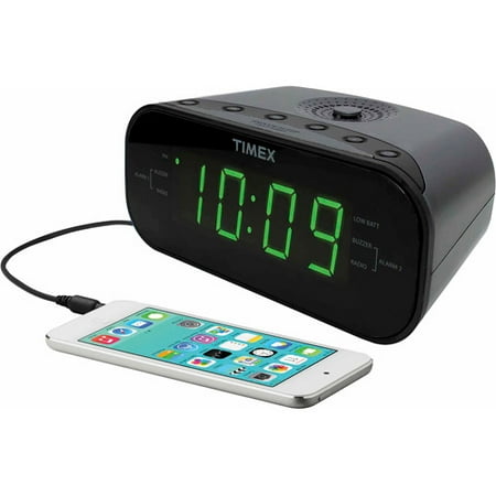 clock alarm timex radio fm am gunmetal walmart inch display dual
