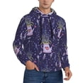 thumbnail image 2 of Pofeuu Lavender Flowers Print Mens Casual Hooded Collar Drawstring Hoodies Pullover Sweatshirts Casual Long Sleeve Shirts-Medium, 2 of 7