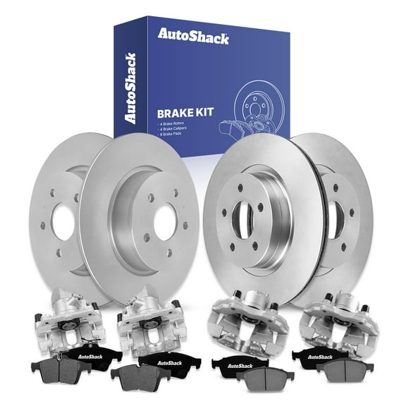 AutoShack Front & Rear Brake Rotors Ceramic Brake Pads Calipers | Replacement for 2013 Ford Escape 1.6L 2.5L FWD | 16-PC Brake Kit