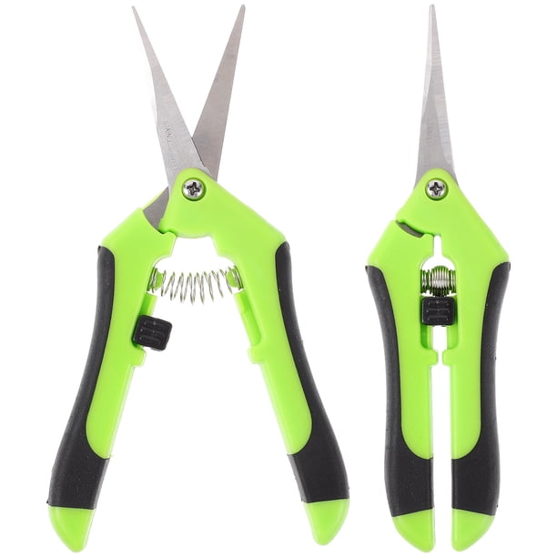 OUNONA - 2 tijeras de jardinería con mango de plástico, portátiles, profesionales, de acero inoxidable