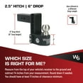 thumbnail image 7 of Weigh Safe Adjustable Trailer Hitch Ball Mount - 6" Drop Hitch for 2.5" Receiver w/ 2 pc Keyed Alike Lock Set, Premium Steel Trailer Tow Hitch w/Built in Weight Scale for Anti Sway, 22,000 lbs GTW, 7 of 7