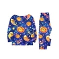 thumbnail image 5 of Matching Halloween Pajamas Set for Whole Family, Breathable Long Sleeve Halloween Family Pajamas with Moon Pumpkin Print, Fun Family Halloween Pajama Set Sleepwear, 5 of 6