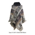 thumbnail image 2 of Autumn Winter Capes Ladies Poncho with Fringe Hem Crochet Cape National Pullover Knitted Cloak Warm Wool Shawl for Women, 2 of 7