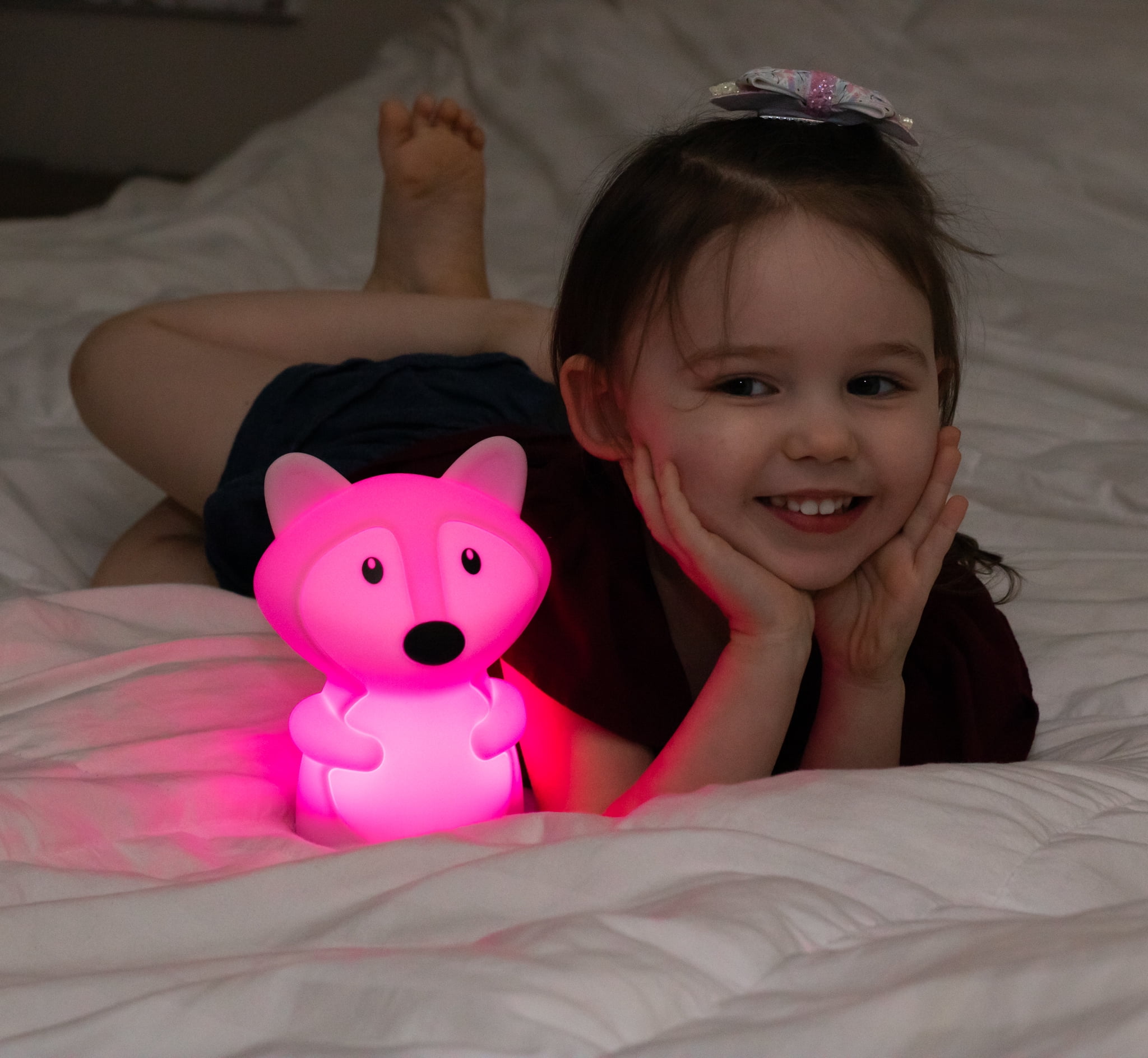 Silicone USB Rechargeable Remote Operated NightLights Portable Changing 8 Available Colors Timer Auto Shut Off for Boys and Girls Cute Fox Kids Night Light 