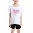 thumbnail image 4 of piuwrlz Kid Short Tops for Girls Short T-Shirts Sleeve Fashionable Printed Round Neck Blouses Cotton T Shirt Top White Size 10-11 Years, 4 of 5