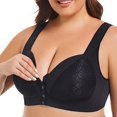 thumbnail image 4 of Hugcore Bras for Women Wireless Front Closure Lace Bra for Women - Comfortable Full Coverage Underwear, Ideal for Everyday Wear,Black,M, 4 of 10