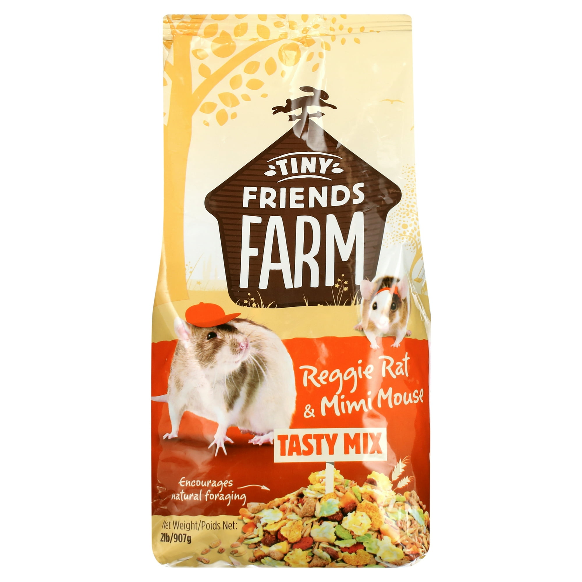 Tiny Friends Farm Reggie Rat & Mimi Mouse Tasty Mix Dry Food, 2 lb
