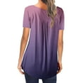 thumbnail image 4 of Giftesty Women Summer Loose Print Round-Neck T-Shirt Short Sleeve Casual Blouse, 4 of 6