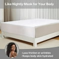 thumbnail image 2 of MR&HM Satin Fitted Sheet Queen Size, Silky Bottom Sheet with Elastic Corner Straps, Deep Pocket up to 15 Inches, No More Slipping Off for Mattress - 1 Fitted Sheet Only (Ivory), 2 of 6