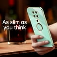 thumbnail image 2 of Luxury Plating Square Finger Ring Holder Silicone Phone Case On For Xiaomi Redmi Note 9 Pro Max Note9 S 9s 9pro Soft Stand Cover, 2 of 7