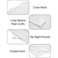 thumbnail image 2 of Pinspark Men's Long Sleeve Shirts Crew Neck T-Shirt Casual Pullover Tees Soft Stretch Basic Tee Shirt with Zipper Pocket, 2 of 7